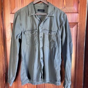 All Saints Men's Olive Shirt Jacket